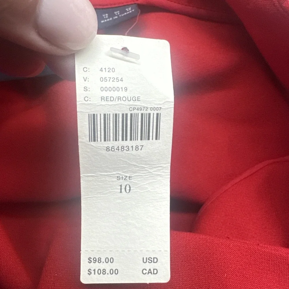 NWT Anthropologie Maeve Red Twist Mini Skirt Size 10‎ Red Bow Holiday Twee